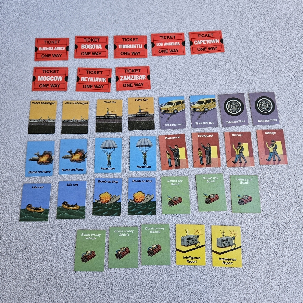 Cloak & Dagger Board Game 1984 Spy REPLACEMENT Cloak Dagger Cards Complete